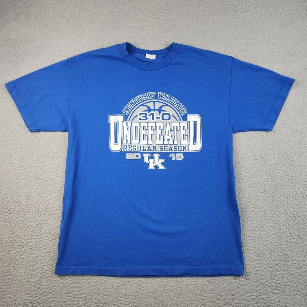 Kentucky Wildcats‎ Basketball Shirt Men's Large UK NCAA Double Sided Undefeated